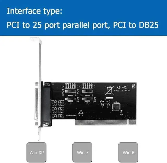 Alt view image 2 of 6 - PCI to DB25 LPT Parallel Port Expansion Card with Low Profile Bracket, PCI Parallel Port Converter Adapter Controller for Desktop PC Printer
