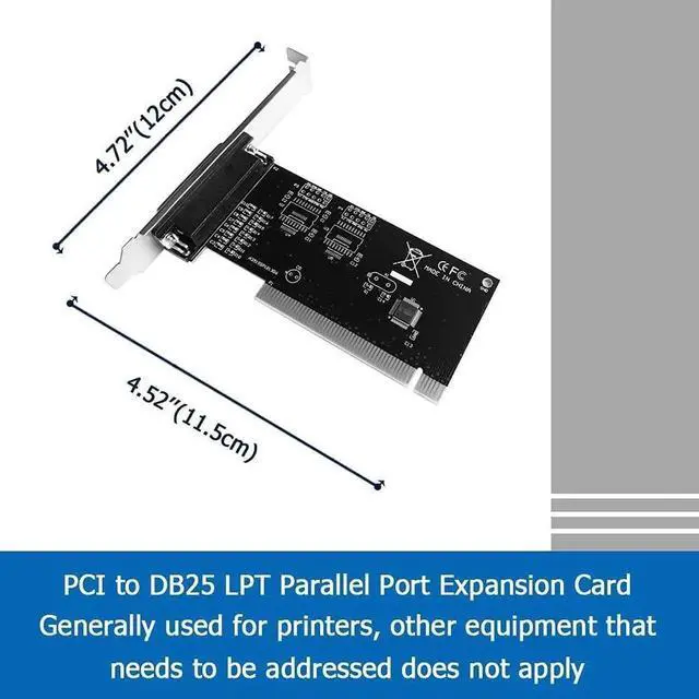 Alt view image 3 of 6 - PCI to DB25 LPT Parallel Port Expansion Card with Low Profile Bracket, PCI Parallel Port Converter Adapter Controller for Desktop PC Printer