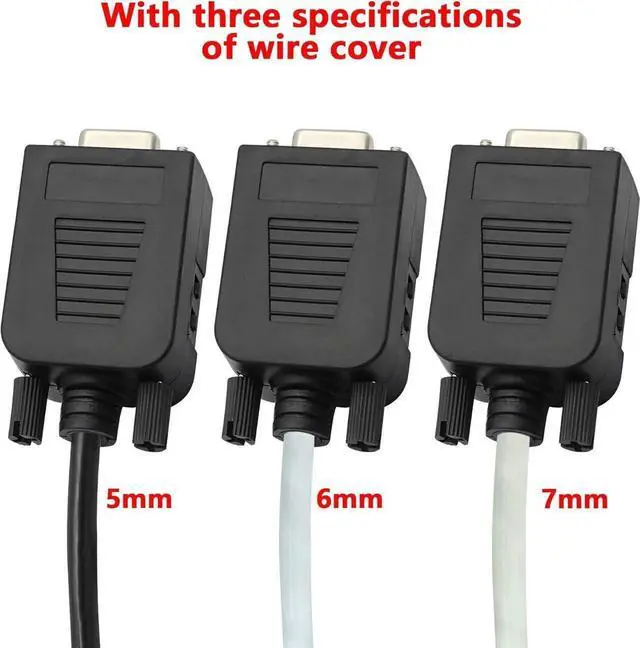 Alt view image 5 of 7 - DB9 Connector Adapter RS232 Serial Port D-SUB Adapter Plate Breakout Board Solder-Free (1-Pair Male+Female with Screwdriver, Black Rubber Core, Long Bolts)