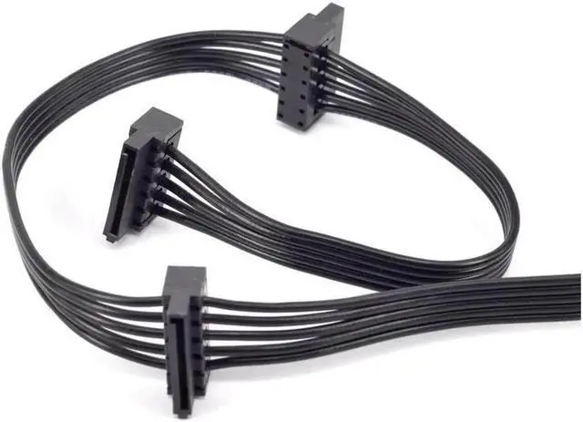 Alt view image 3 of 4 - PCIe 6Pin to 3x SATA Curved Power Supply Cable for KM3 Series X-750 X-850 SS-1050XP3 SS-1200XP3 M12II Evo Series 520 620 650 750 850 Snow Silent 750 1050 FOCUS PLUS Gold SSR-850FX