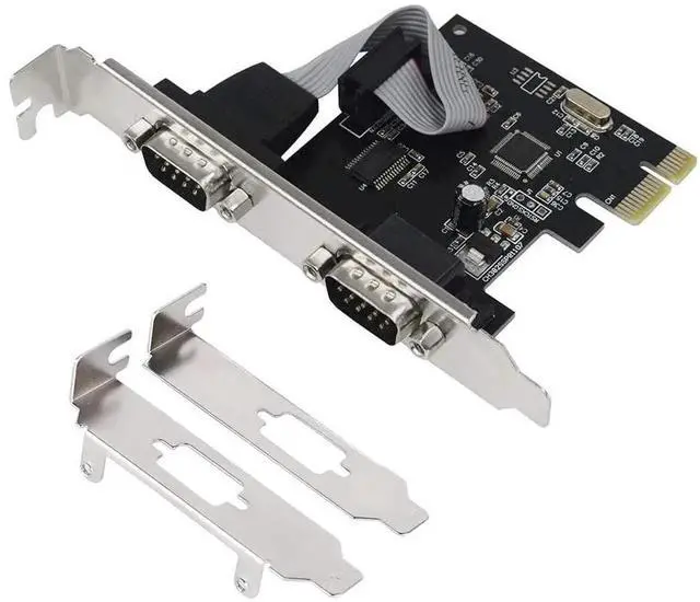 Main image of PCIe Serial Expansion Card, 2 Port PCI Express 1.0 x 1 to Industrial DB9 COM RS232 Converter Adapter Controller for Desktop PC (Will Also Work on PCI-E x4, x8, x16 Slot)