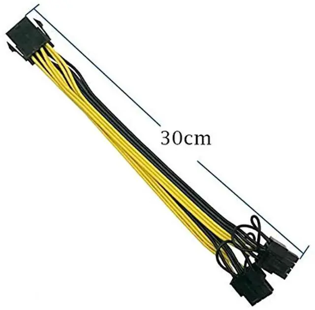 Alt view image 2 of 4 - 8 Pin PCIe Splitter, PCI 8 Pin to Dual 8 Pin (6+2) Graphics Card PCIe Express Power Adapter GPU VGA Y-Splitter Extension Cable Mining Video Card Power Cable (12 inches 2 Pack)