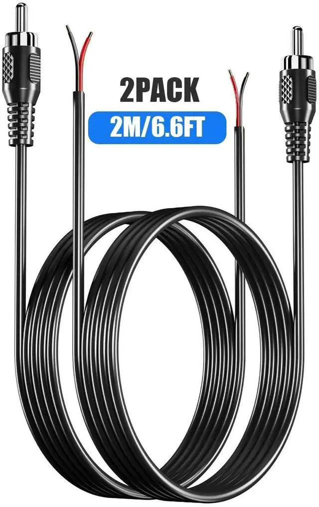 Alt view image 4 of 7 - RCA to Speaker Wire Adapter, Speaker Bare Wire Cables to RCA Plugs Adapter Repair Cord for Amplifier Audio Video AV Receivers 2PACK