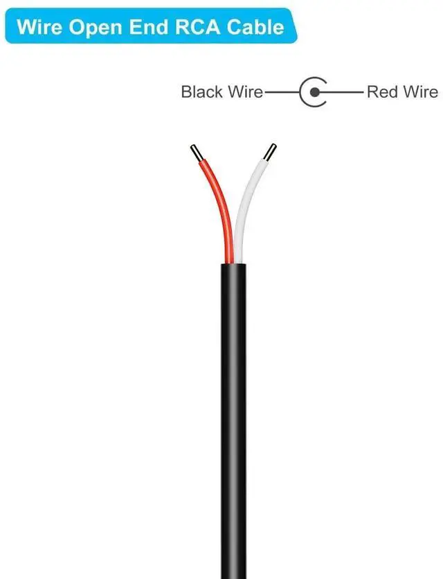 Alt view image 2 of 7 - RCA to Speaker Wire Adapter, Speaker Bare Wire Cables to RCA Plugs Adapter Repair Cord for Amplifier Audio Video AV Receivers 2PACK