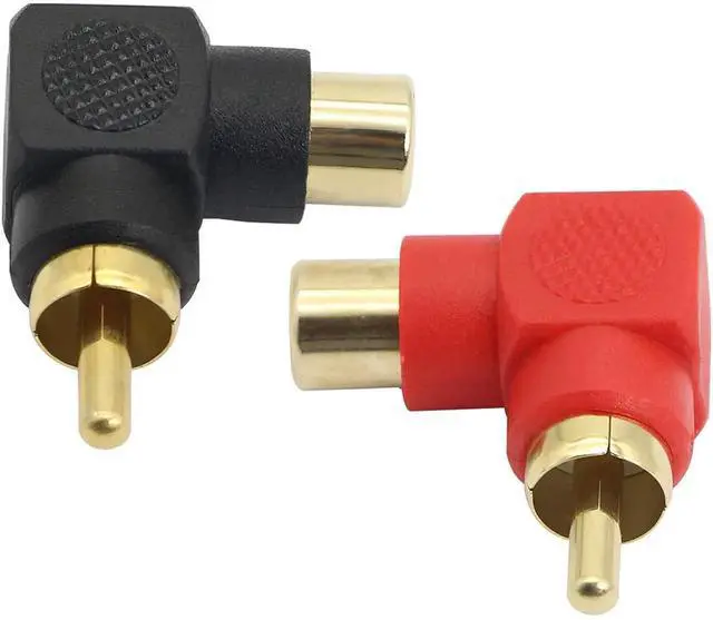 Alt view image 4 of 7 - 90 Degree RCA Adapter, RCA Male to Female Elbow Connectors,Gold-Plated Right Angle Adapter for Stereo Audio or AV Video-2pcs