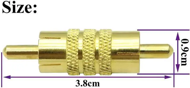 Alt view image 2 of 7 - RCA Coupler Connector Gold Plated RCA Male to Male RCA Adapter Extension AV/TV Audio Video Cable Metal Connector (5 Pack)