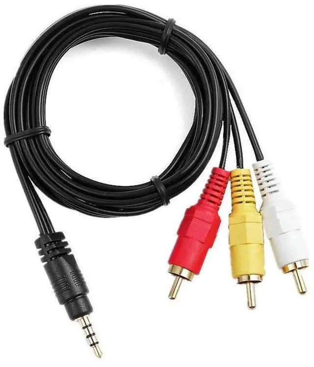 Alt view image 3 of 5 - 5ft Long Mini 3.5mm 4-din AV Plug Male to 3 RCA AV Male A/V TV Audio Video Cable Cord Lead for Sony Handycam Camcorder DCR-TRV240 DCR-TRV140 DCR-TRV130 DCR-TRV120 e