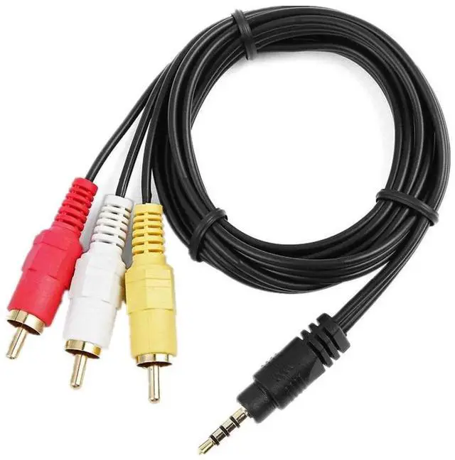 Alt view image 5 of 5 - 5ft Long Mini 3.5mm 4-din AV Plug Male to 3 RCA AV Male A/V TV Audio Video Cable Cord Lead for Sony Handycam Camcorder DCR-TRV240 DCR-TRV140 DCR-TRV130 DCR-TRV120 e
