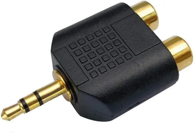 Alt view image 4 of 7 - 3.5mm to RCA Splitter Adapter Gold Plated 3 Poles 3.5mm (1/8 inch) Stereo Audio Male to 2 RCA Female AUX Audio Y Splitter Adapter Converter (5Pack)