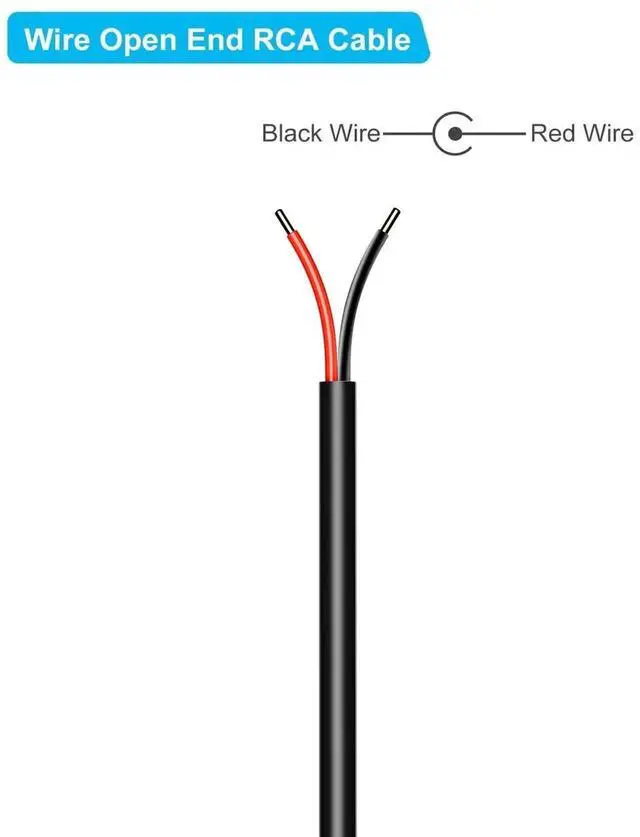 Alt view image 2 of 6 - RCA to Speaker Wire Adapter, Speaker Bare Wire Cables to RCA Plugs Adapter Repair Speake Cord for Speakers Amplifier Audio Video AV Receivers 2 Pack 20AWG 6.6 ft