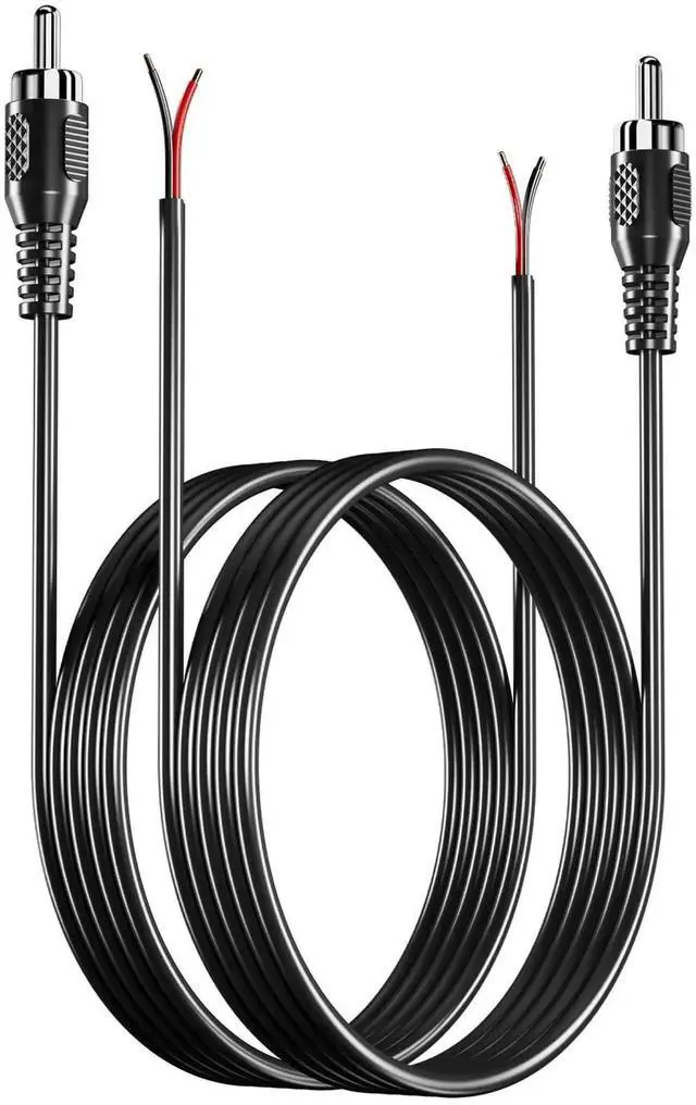 Main image of RCA to Speaker Wire Adapter, Speaker Bare Wire Cables to RCA Plugs Adapter Repair Speake Cord for Speakers Amplifier Audio Video AV Receivers 2 Pack 20AWG 6.6 ft