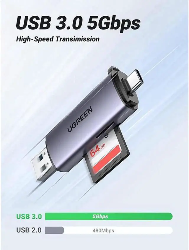 Alt view image 5 of 7 - Micro SD Card Reader USB C USB 3.0 to Memory Card Reader Adapter for External Camera Photo SD SDHC SDXC MicroSD UHS-I Compatible with Computer PC MacBook Air Pro Samsung Galaxy S22 iPad Pro