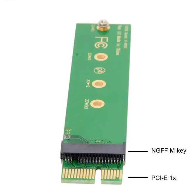 Alt view image 5 of 6 - NGFF M-Key NVME AHCI SSD to PCI-E 3.0 1x PCIE4.0 x1 Vertical Adapter Compatible for XP941 SM951 PM951 960 EVO SSD