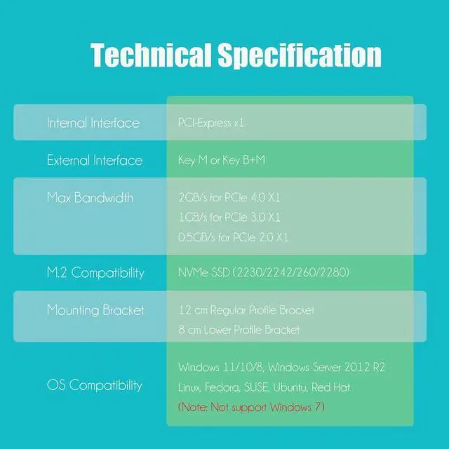 Alt view image 4 of 7 - PA09-X1 M.2 NVMe to PCIe X1 Adapter for 2230/2242/2260/2280 M.2 NVMe SSD, PCIE X1 Installation