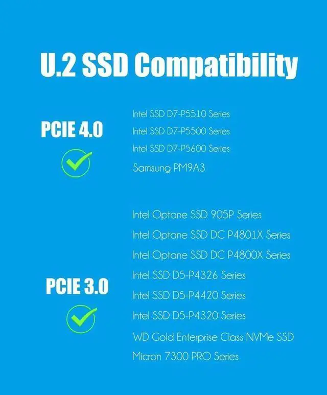Alt view image 7 of 7 - PU11 U.2 to PCIe 4.0 X4 Adapter for 2.5 Inch U.2 SSD, PCIe 4.0 X4 Full Speed