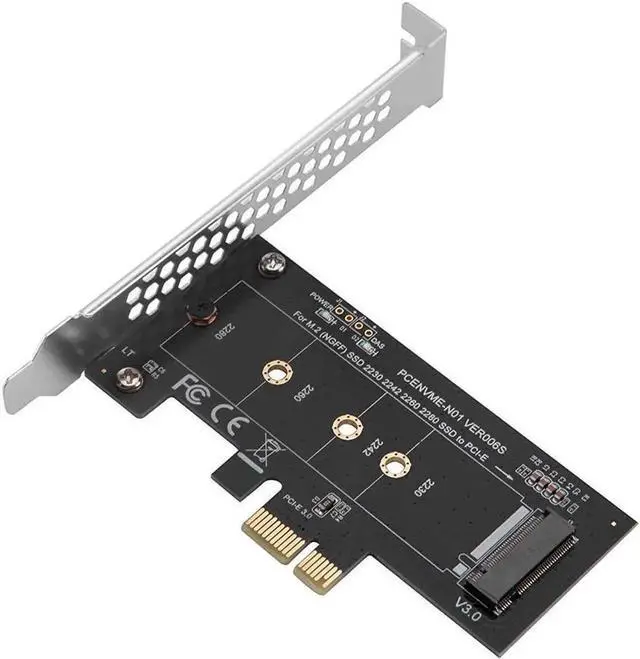 Alt view image 7 of 7 - NVME M.2 SSD M Key to PCI-e 3.0 x1 Host Controller Expansion Card,Supports M2 NGFF PCI-e 3.0, 2.0 or 1.0, NVME or AHCI, M-Key, 2280, 2260, 2242, 2230 Solid State Drives with Low Profile Bracket