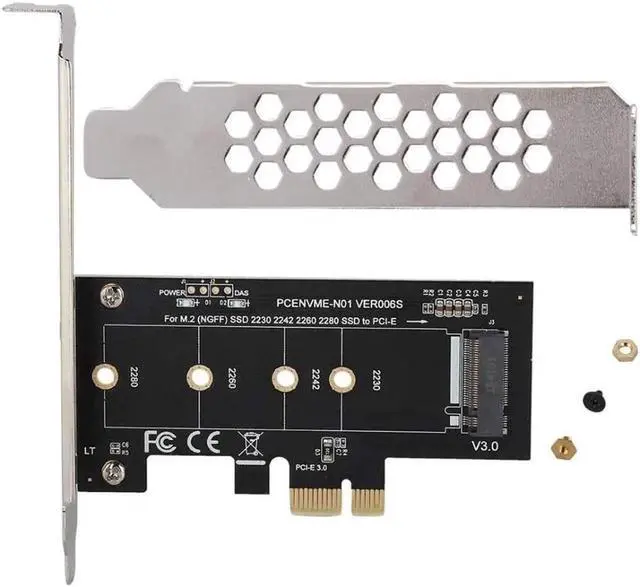 Alt view image 6 of 7 - NVME M.2 SSD M Key to PCI-e 3.0 x1 Host Controller Expansion Card,Supports M2 NGFF PCI-e 3.0, 2.0 or 1.0, NVME or AHCI, M-Key, 2280, 2260, 2242, 2230 Solid State Drives with Low Profile Bracket