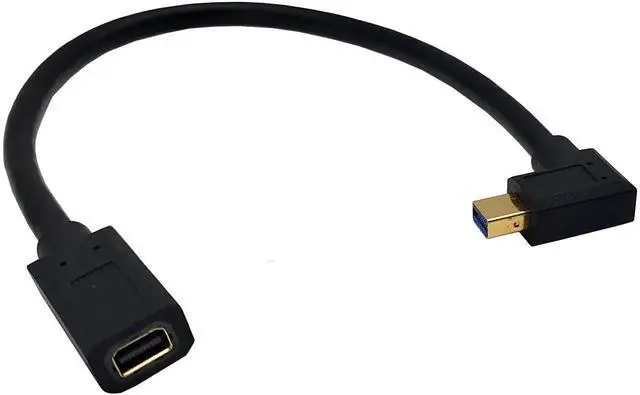 Main image of Mini DisplayPort Extension Cable, 1FT 90 Degree Mini DisplayPort (Mini DP) Male to Female 8K 1.4 Video Extension Cord with HBR2 support for with Mini DP PC/Laptop (Right Angle)