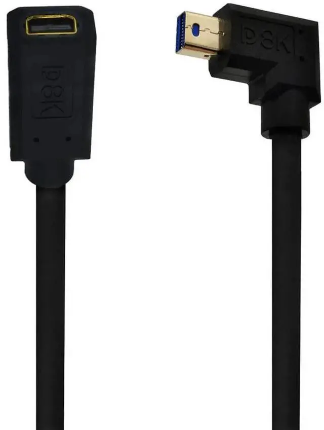 Alt view image 5 of 7 - Mini DisplayPort Extension Cable, 1FT 90 Degree Mini DisplayPort (Mini DP) Male to Female 8K 1.4 Video Extension Cord with HBR2 support for with Mini DP PC/Laptop (Right Angle)