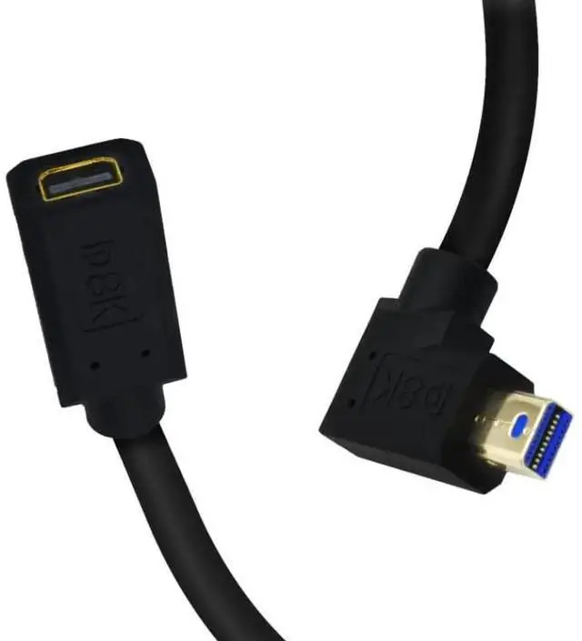 Alt view image 3 of 7 - Mini DisplayPort Extension Cable, 1FT 90 Degree Mini DisplayPort (Mini DP) Male to Female 8K 1.4 Video Extension Cord with HBR2 support for with Mini DP PC/Laptop (Right Angle)