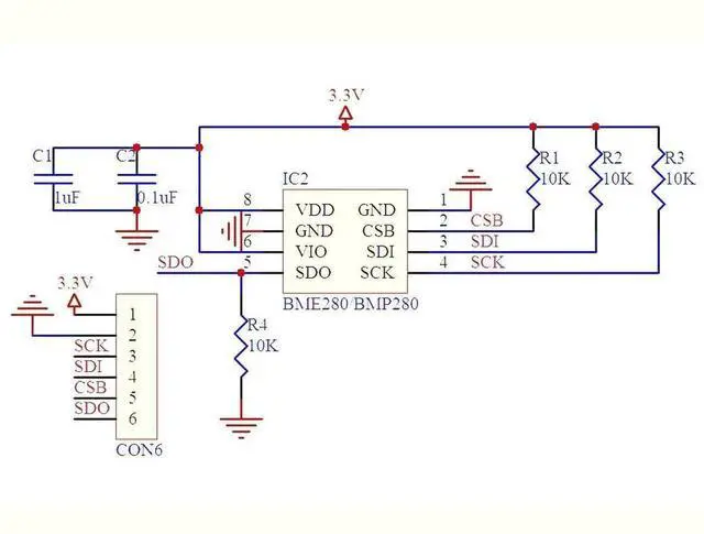 Alt view image 3 of 5 - BMP280 BMP280-3.3 High Precision Digital Atmospheric Barometric Pressure Atmospheric Pressure Sensor Replace BMP180/BMP186 3.3V
