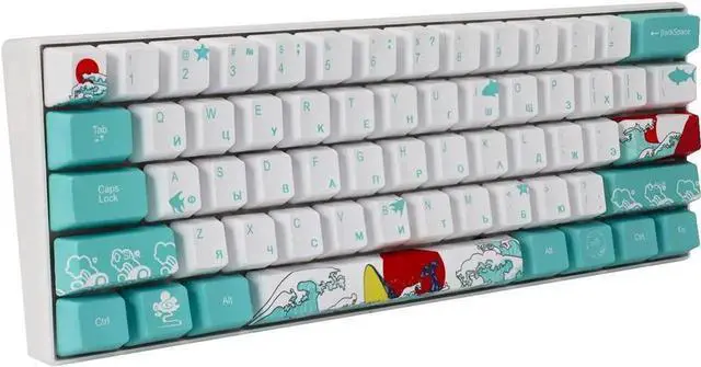 Alt view image 7 of 7 - (Only Keycaps) Coral Sea 60% PBT Keycaps Set OEM Profile for MX Switches Mechanical Gaming Keyboard GK61 64