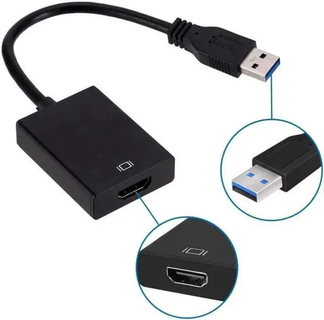 Alt view image 4 of 6 - USB to HDMI Adapter USB 3.0/2.0 to HDMI 1080P Video Graphics Cable Converter with Audio for PC Laptop Projector HDTV Compatible with Windows XP 7/8/8.1/10