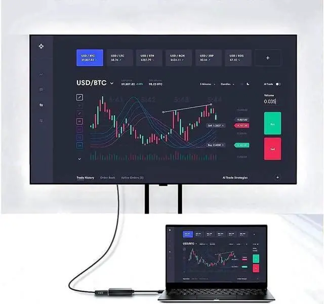 Alt view image 3 of 6 - USB to HDMI Adapter USB 3.0/2.0 to HDMI 1080P Video Graphics Cable Converter with Audio for PC Laptop Projector HDTV Compatible with Windows XP 7/8/8.1/10