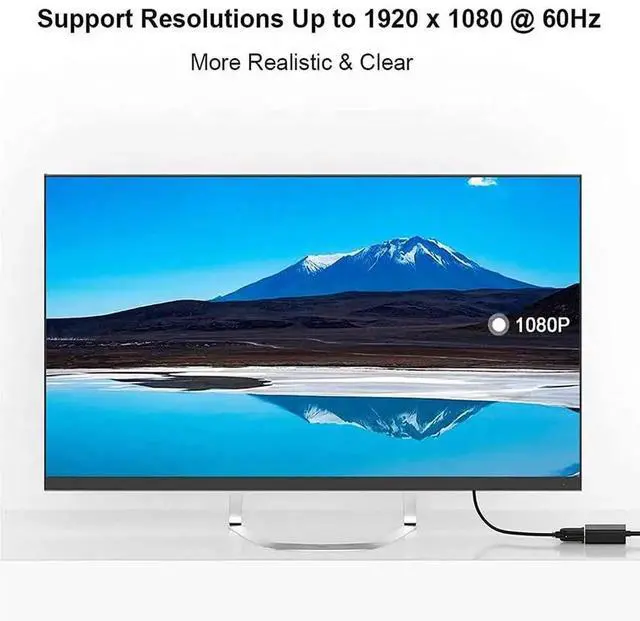 Alt view image 5 of 6 - USB to VGA Adapter for Monitor, VGA to USB 3.0/2.0 Converter 1080P Multi-Display Video Cable for Laptop Desktop PC to Monitors, Projector, TV. (Not Support Chromebook)