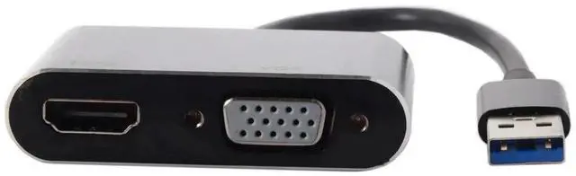 Alt view image 3 of 7 - USB 3.0 & 2.0 to HDMI & VGA HDTV Adapter Cable External Graphics Card Compatible for Windows Mac Laptop