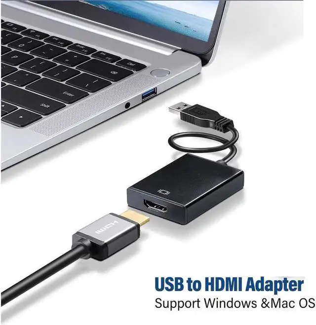 Alt view image 6 of 7 - USB to HDMI Adapter USB 3.0/2.0 to HDMI 1080P/60Hz Multi-Display Graphics Converter Cable with Video Audio for Laptop PC Monitor Projector HDTV Compatible with Windows (Not Support Linux Vista)