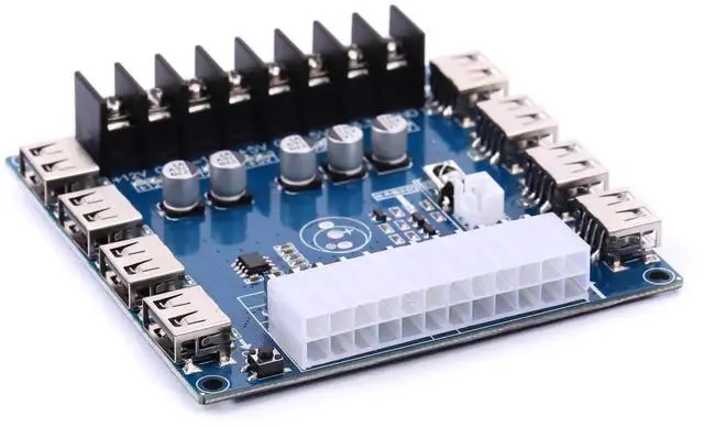 Alt view image 5 of 5 - 24 Pins ATX Power Supply Breakout Board Module Adapter Power Connector Support 3.3V/5V/12V 1.8V-10.8V