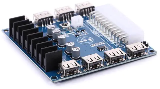 Alt view image 3 of 5 - 24 Pins ATX Power Supply Breakout Board Module Adapter Power Connector Support 3.3V/5V/12V 1.8V-10.8V