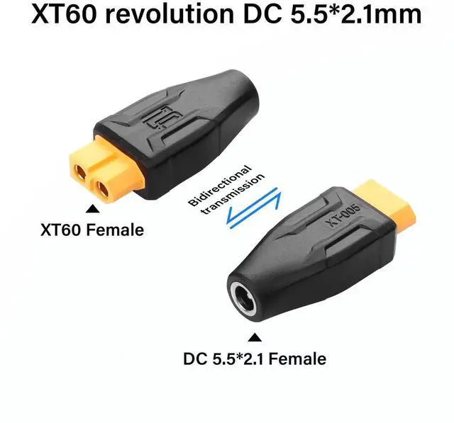 Alt view image 4 of 7 - 2 Pack XT60 to DC5521 Adapter XT60 to DC 5.5mm X 2.1mm Wireless for TS100 Soldering Iron, FPV Monitor Power,Drone (XT60 Female to DC Female)