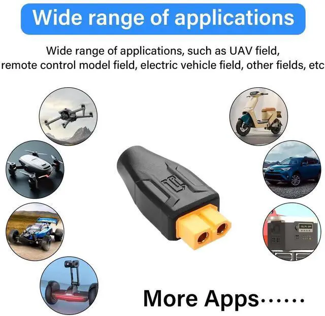 Alt view image 5 of 7 - 2 Pack XT60 to DC5521 Adapter XT60 to DC 5.5mm X 2.1mm Wireless for TS100 Soldering Iron, FPV Monitor Power,Drone (XT60 Female to DC Female)