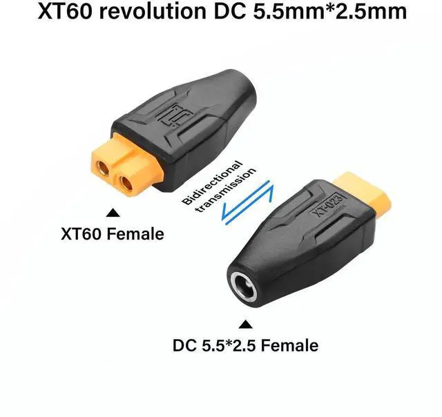 Alt view image 4 of 7 - 2 Pack XT60 to DC5525 Adapter XT60 to DC 5.5mm X 2.5mm Wireless for TS100 Soldering Iron, FPV Monitor Power,Drone (XT-023)