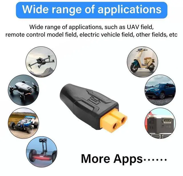 Alt view image 2 of 7 - 2 Pack XT60 to DC5525 Adapter XT60 to DC 5.5mm X 2.5mm Wireless for TS100 Soldering Iron, FPV Monitor Power,Drone (XT-023)