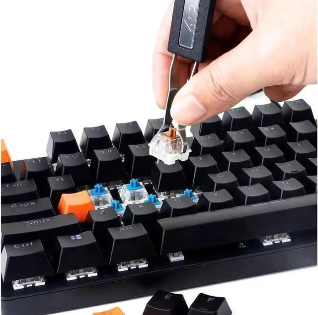 Alt view image 4 of 6 - Keycap Puller Switch Puller Stainless Steel Keycap Removal Tool with 2 Pcs Keyboard Cleaning Brush for Mechanical Keyboard