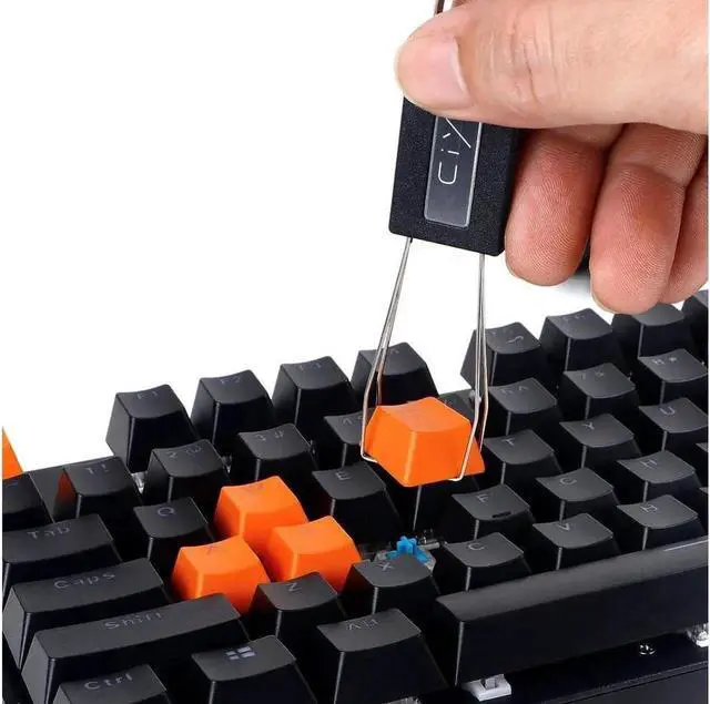 Alt view image 2 of 6 - Keycap Puller Switch Puller Stainless Steel Keycap Removal Tool with 2 Pcs Keyboard Cleaning Brush for Mechanical Keyboard