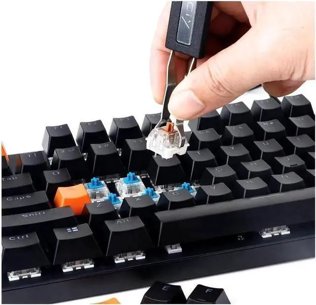 Alt view image 4 of 6 - New Keycap Puller Switch Puller Stainless Steel Keycap Removal Tool with 2 Pcs Keyboard Cleaning Brush for Mechanical Keyboard