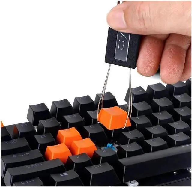 Alt view image 2 of 6 - New Keycap Puller Switch Puller Stainless Steel Keycap Removal Tool with 2 Pcs Keyboard Cleaning Brush for Mechanical Keyboard