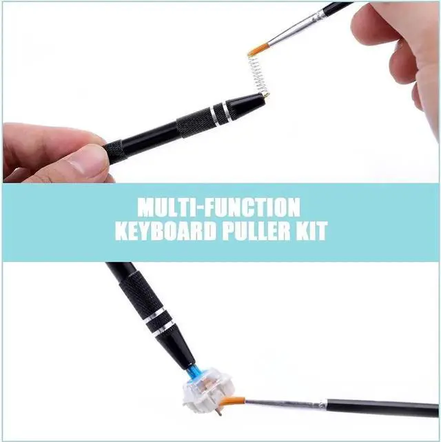 Alt view image 2 of 7 - Mechanical Keyboard Switch Puller Set, Keycap Remover Kit Keyboard Cleaner Tool Including Keycap Puller, Switch Clamp, Stem Holder, Lube Pen-Easy to Pull (Black)