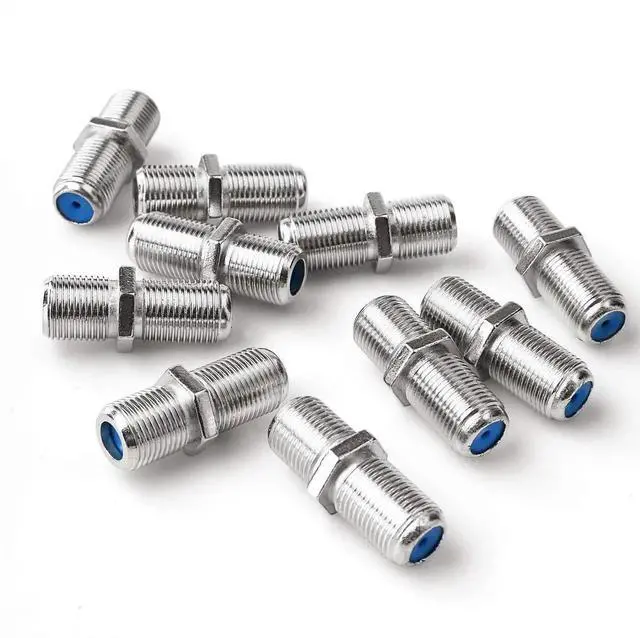 Alt view image 5 of 5 - F81 Coaxial Cable Connector 3GHz F-Type RG6 Cable Extension Adapter (Pack of 5, Silver)