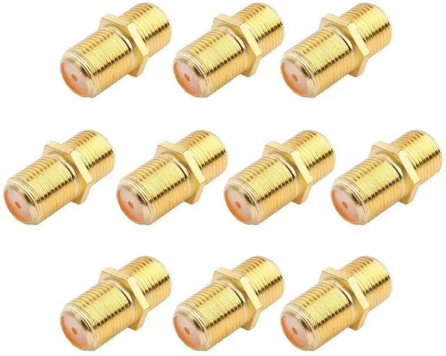 Main image of Coaxial Cable Connector F-Type RG6 Cable Extension Adapter (Pack of 10)
