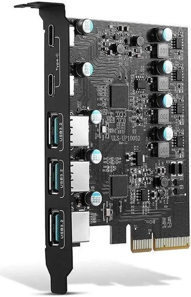 Alt view image 2 of 2 - PCIe to USB 3.2 Gen 2 Card with 20Gbps Bandwidth 5Port (3X USBA 2X USBC) Converter PCIE Splitter for Windows 10/8