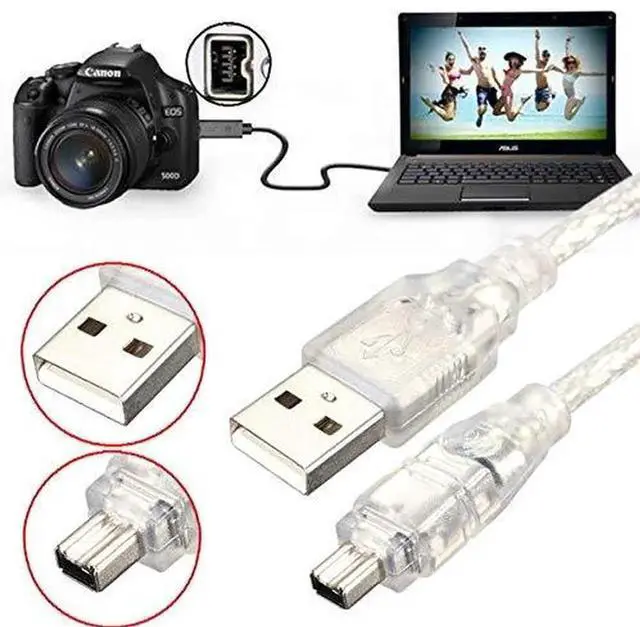 Alt view image 5 of 7 - USB Male to Firewire IEEE 1394 4 Pin Male iLink Adapter Cord Cable for Sony DCR-TRV75E DV