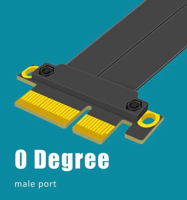 Alt view image 2 of 7 - 100mm PCIe 4.0 X4 Riser Cable for M.2, WiFi, Firewire, USB, Sound Cards, etc