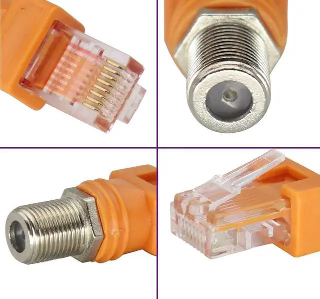Alt view image 2 of 7 - F Internal Thread to RJ45 External Thread coaxial to Ethernet Adapter,Suitable for Most line Testers,line Finders, and Other Testing Equipment(4-Pack/F to RJ45)