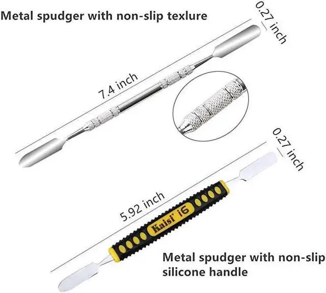 Alt view image 2 of 6 - Professional Electronics Opening Pry Tool Repair Kit with Metal Spudger NonAbrasive Carbon Fiber Nylon Spudgers and AntiStatic Tweezers for Cellphone iPhone Laptops Tablets and More 20 Piece