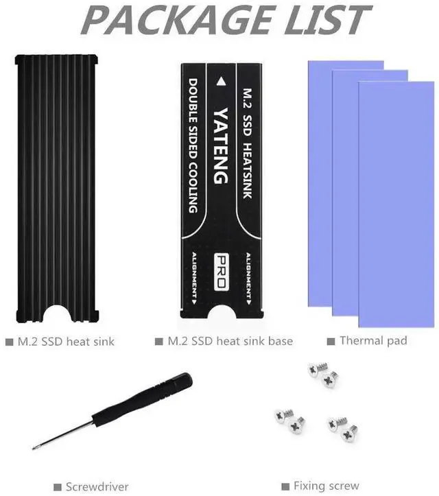 Alt view image 6 of 6 - M.2 2280 SSD heatsink, Double-Sided Heat Sink, with Thermal Silicone pad for PC / PS5 M.2 PCIE NVMe SSD or M.2 SATA SSD